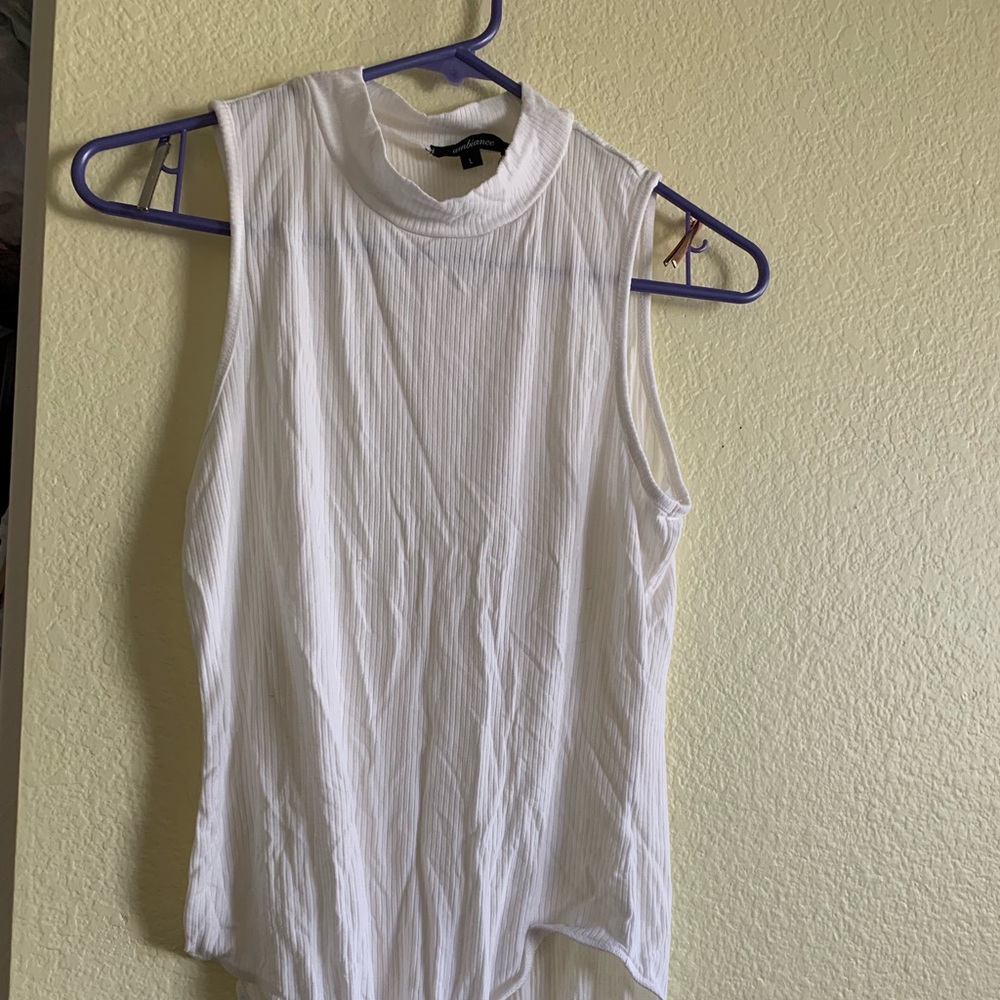 Never worn, thin white stretchy bodysuit